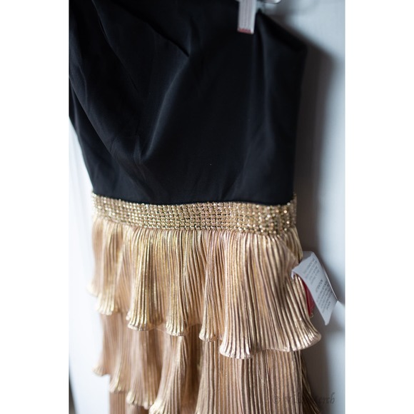 Mac Duggal One-Shoulder Ruffle Tiered Gown Dress 2 NEW - Picture 5 of 6